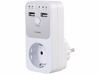 revolt Digitaler Dual-USB- und 230-V-Steckdosen-Countdown-Timer