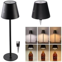 Lunartec 2in1-LED-Tischleuchte und -Flaschenaufsatz, RGBW