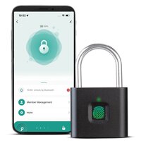 VisorTech Smartes Fingerabdruck-Vorhängeschloss, BT, App